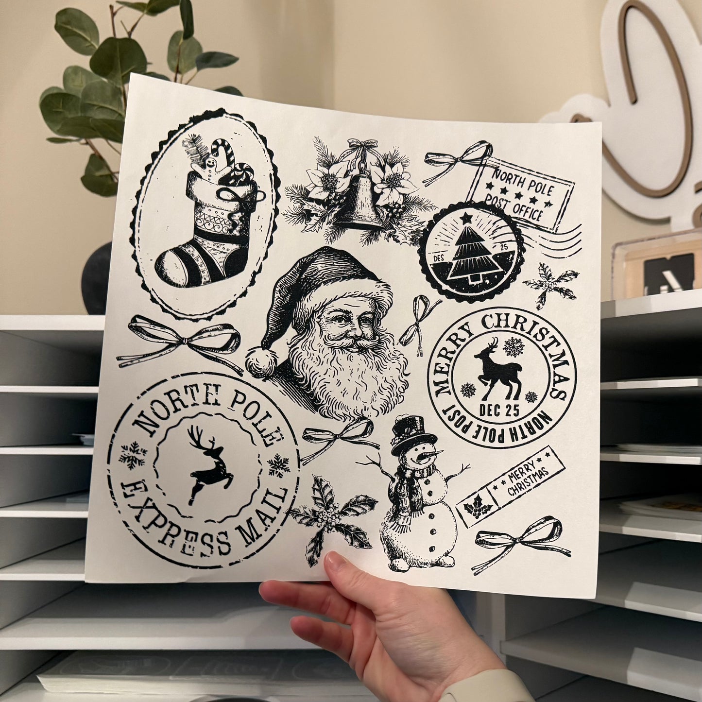 Christmas Collage Single Color