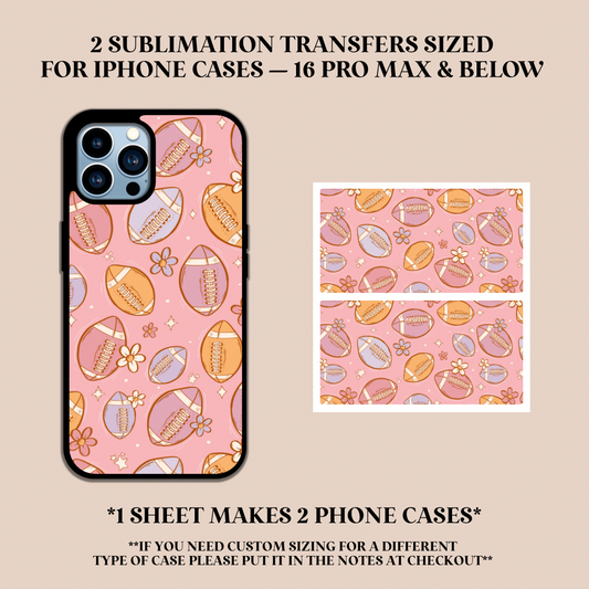 Pastel Footballs Phone Case Sublimation Transfer