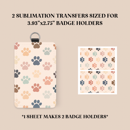 Paw Prints Badge Holder Sublimation Transfer
