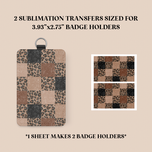 Leopard Checker Badge Holder Sublimation Transfer