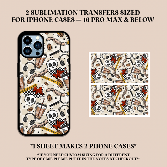 True Crime Lover Phone Case Sublimation Transfer