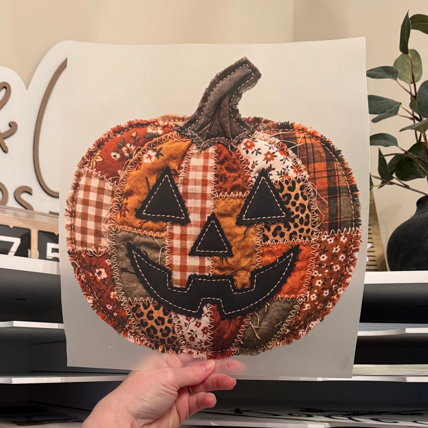 Patchwork Pumpkin DTF HOT PEEL