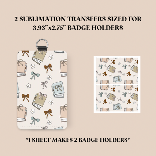 Boho Books Badge Holder Sublimation Transfer