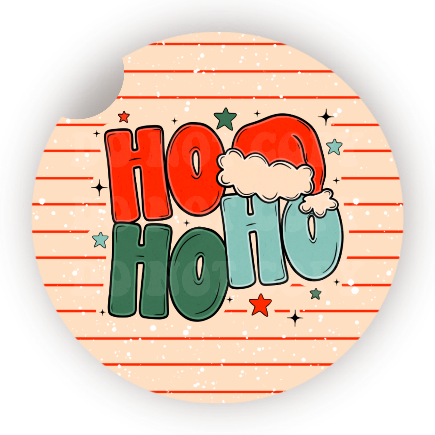 Ho Ho Ho Car Coaster Sublimation Transfer (Set of 2)