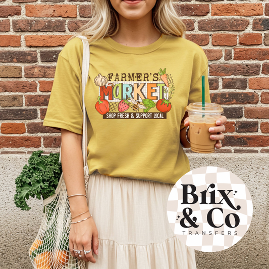 Farmers Market Shop Fresh & Support Local DTF HOT PEEL