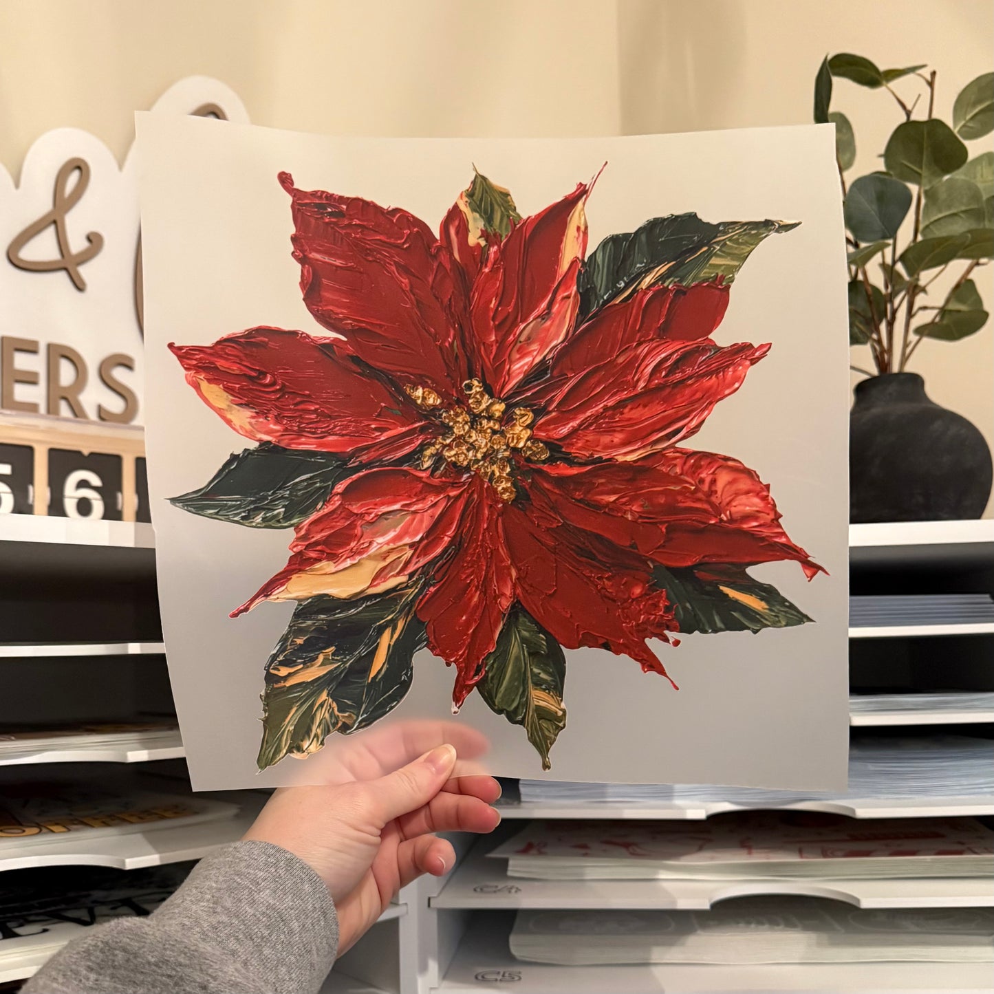 Faux Paint Poinsettia DTF HOT PEEL