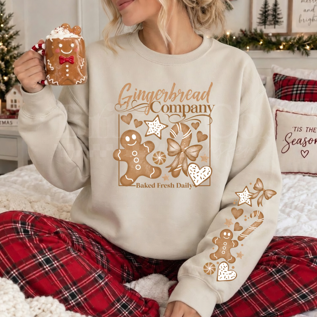 Gingerbread Company w/ Double Sleeves DTF HOT PEEL