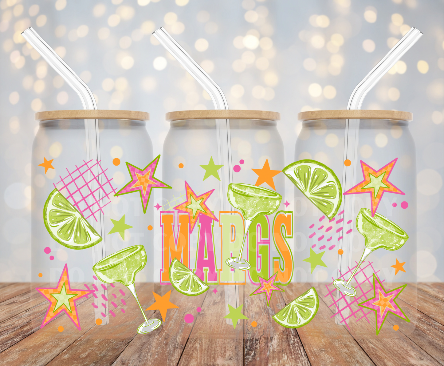 Margs UVDTF 16oz Glass Can Wrap