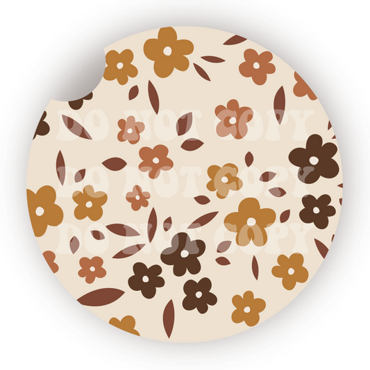 Fall Floral Car Coaster Sublimation Transfer (Set of 2)