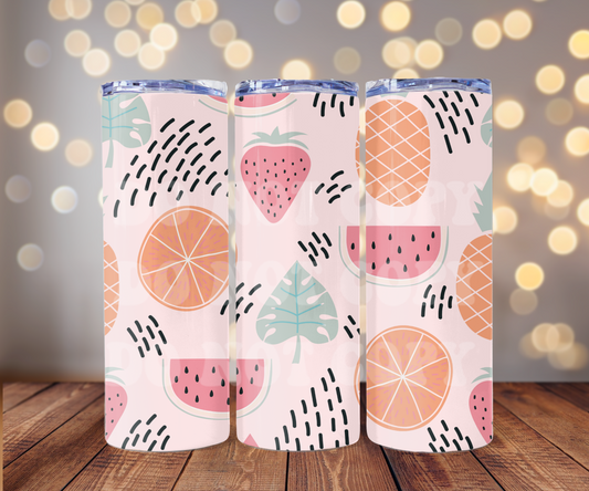 Summer Fruits 20 oz Skinny Tumbler Sublimation Transfer