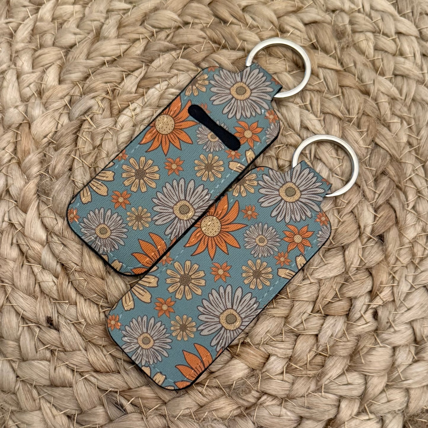 Fall Floral Chapstick Holder Keychain