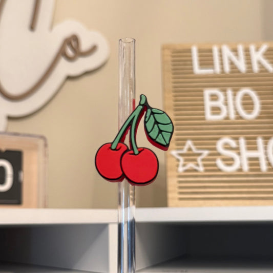 Cherries 3D Printed Straw Topper