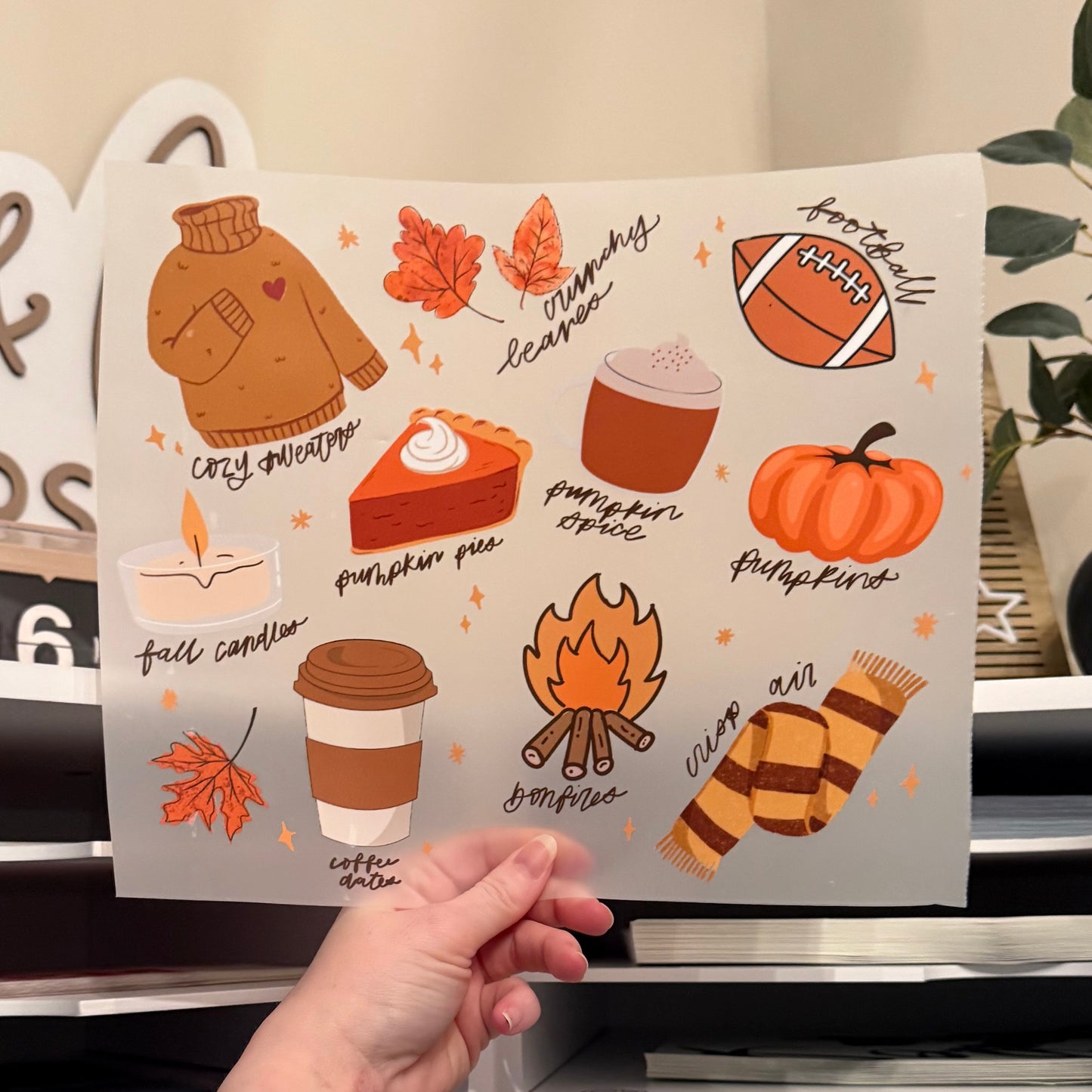 Fall Doodles DTF HOT PEEL