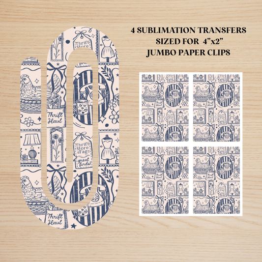 Thrifty Doodles Jumbo Paperclip Sublimation Transfer