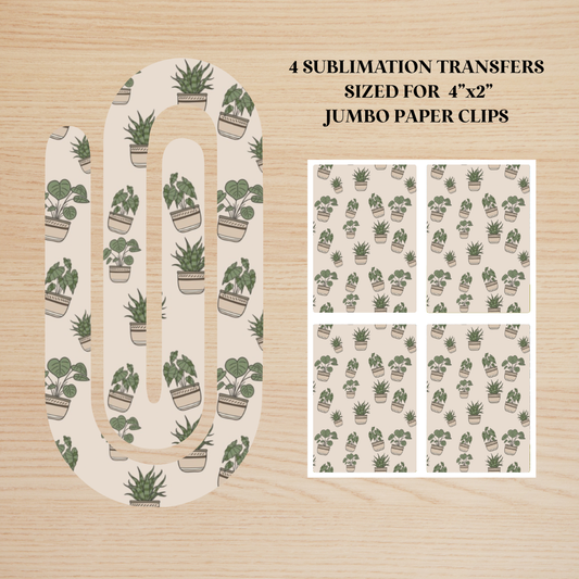 Plant Lover Jumbo Paperclip Sublimation Transfer