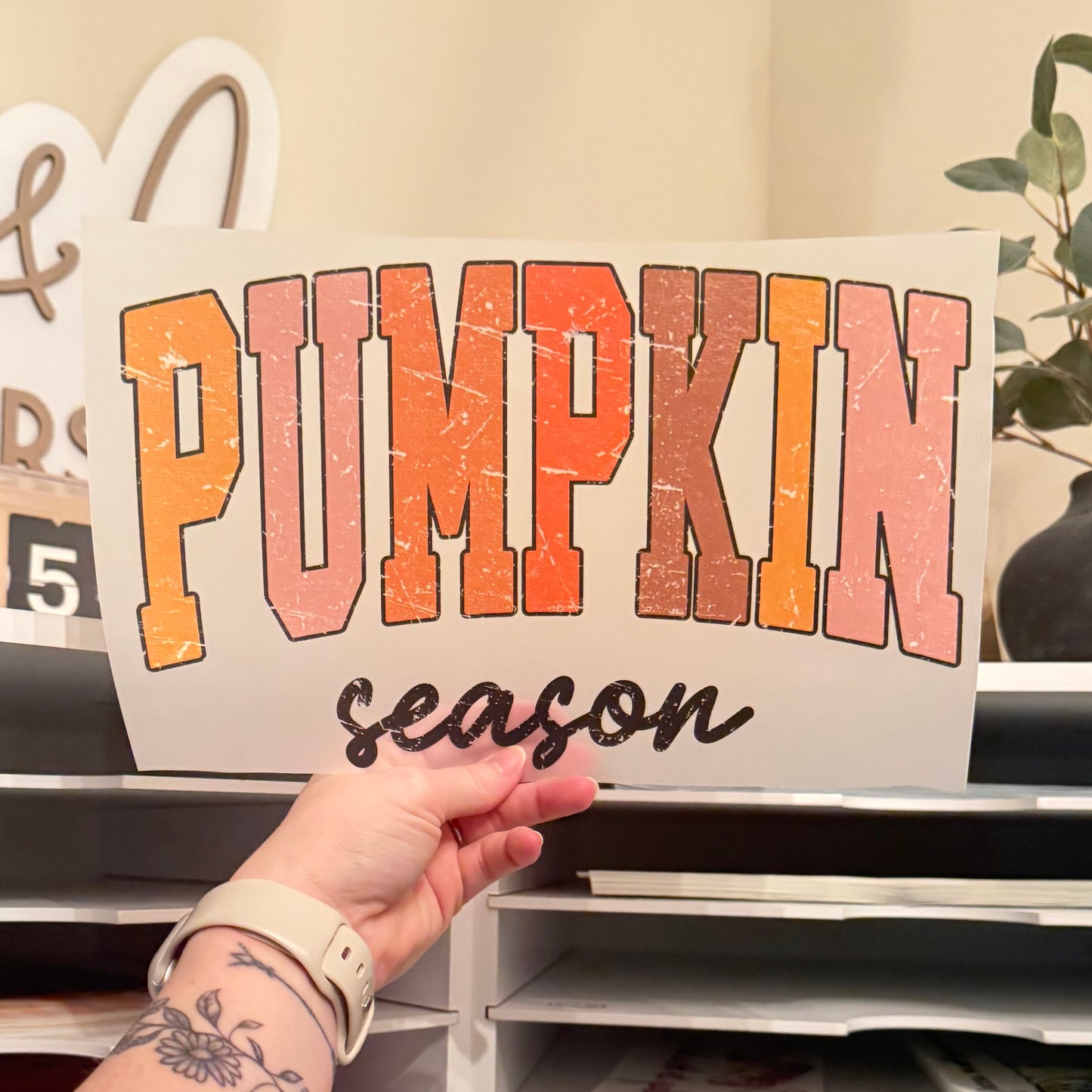Distressed Pumpkin Season DTF HOT PEEL