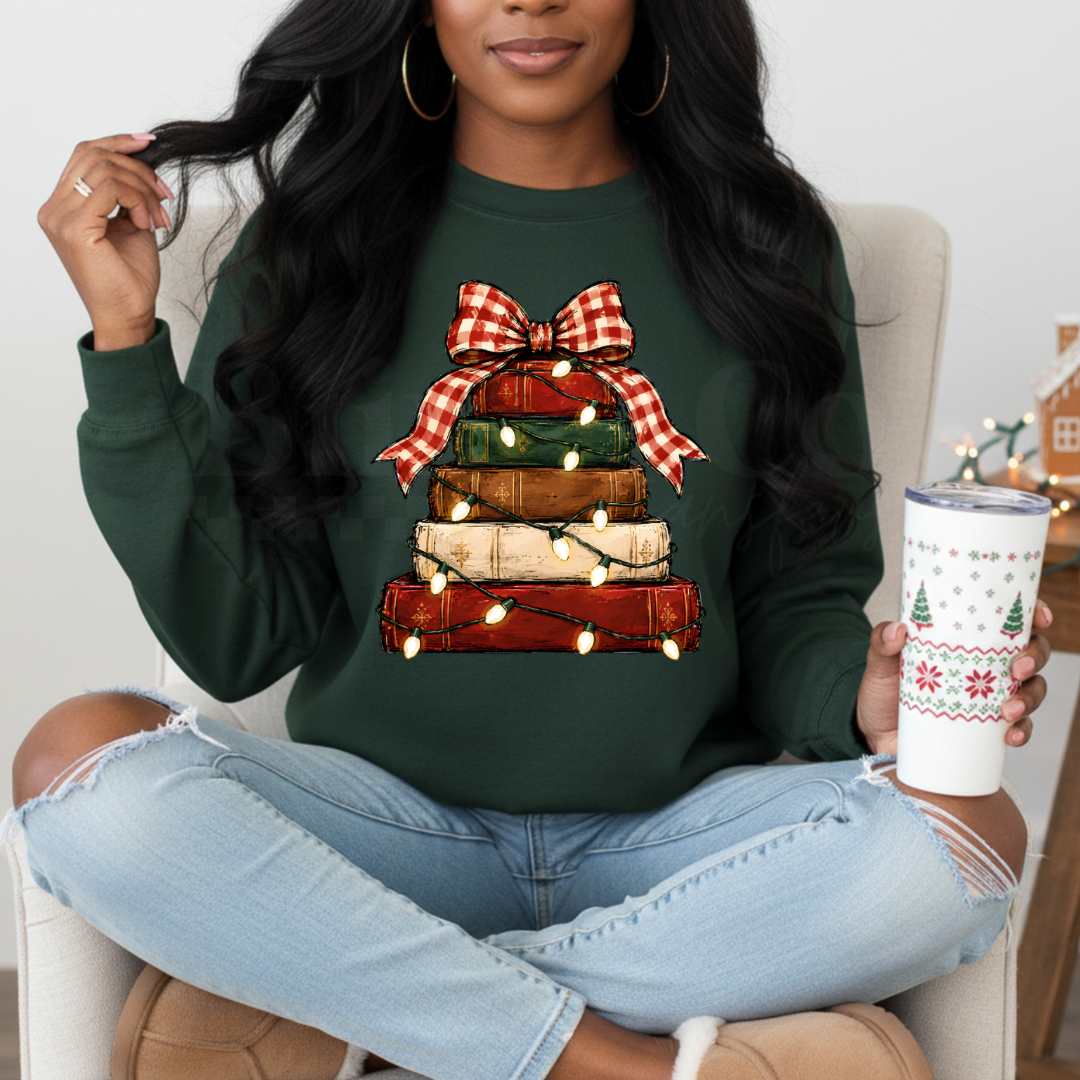 Book Christmas Tree DTF HOT PEEL