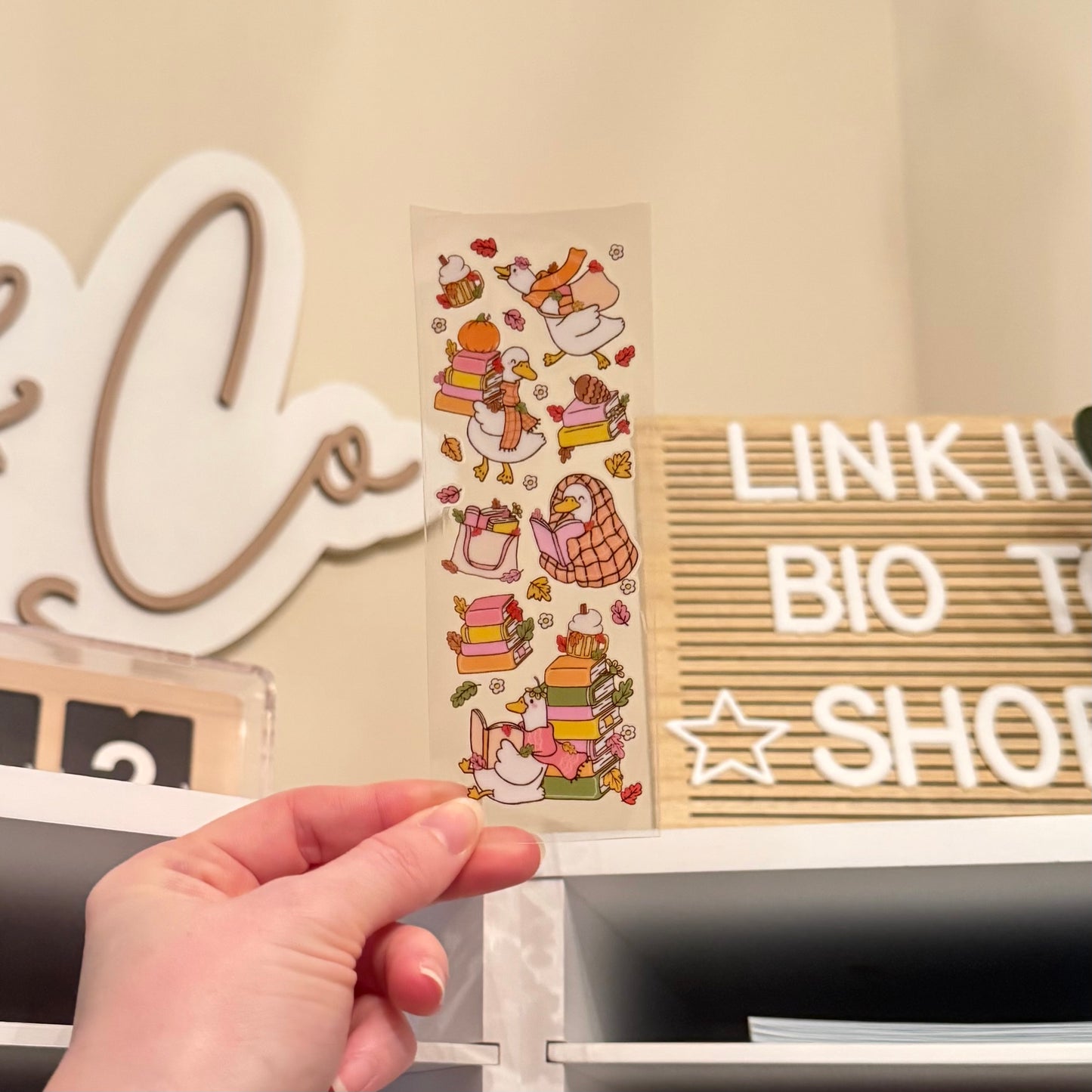 Fall Geese UVDTF Bookmark
