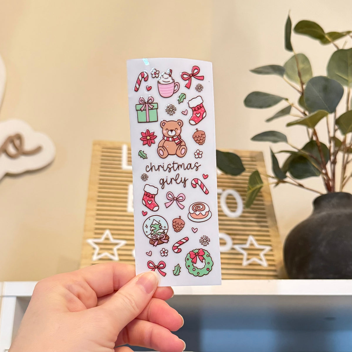 Christmas Girly UVDTF Bookmark