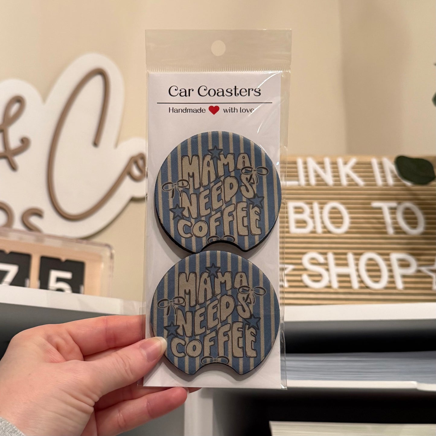 Mama Needs Coffee Car Coasters