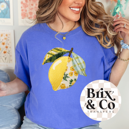 Patchwork Lemon DTF HOT PEEL