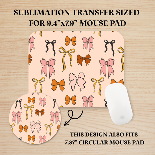 Fall Bows Mouse Pad Sublimation Transfer