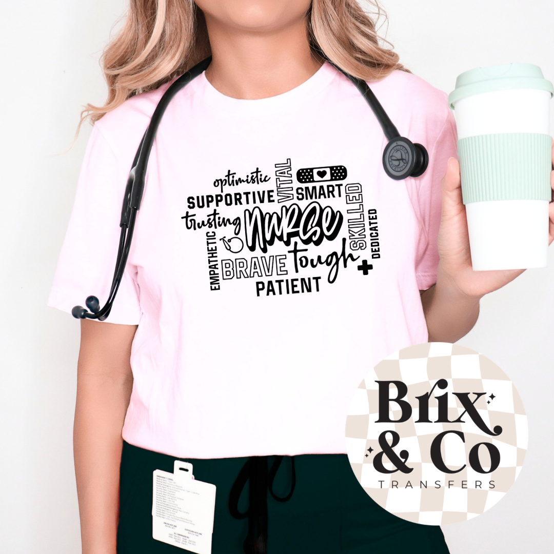 Nurse Word Art Single Color