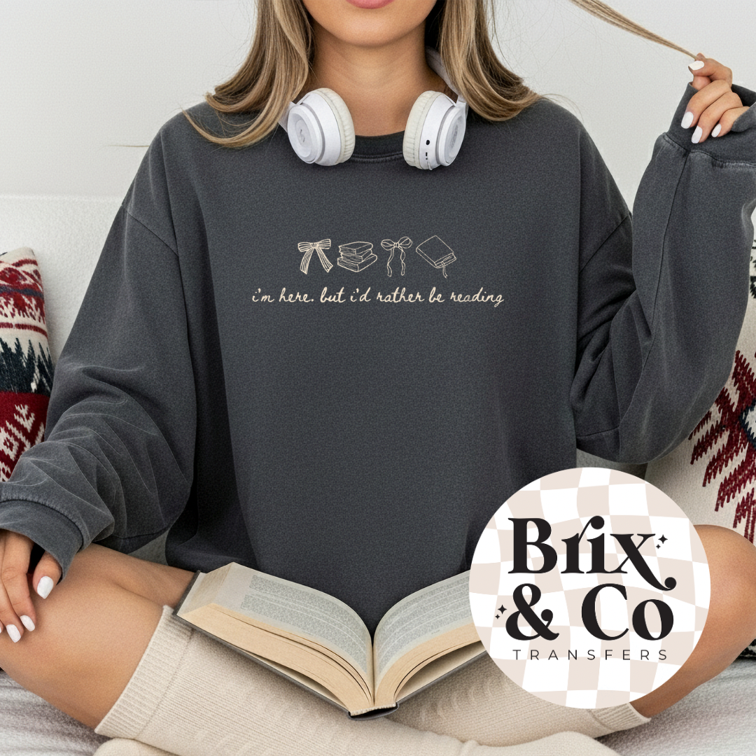 I’m Here But I’d Rather Be Reading Single Color (Beige)