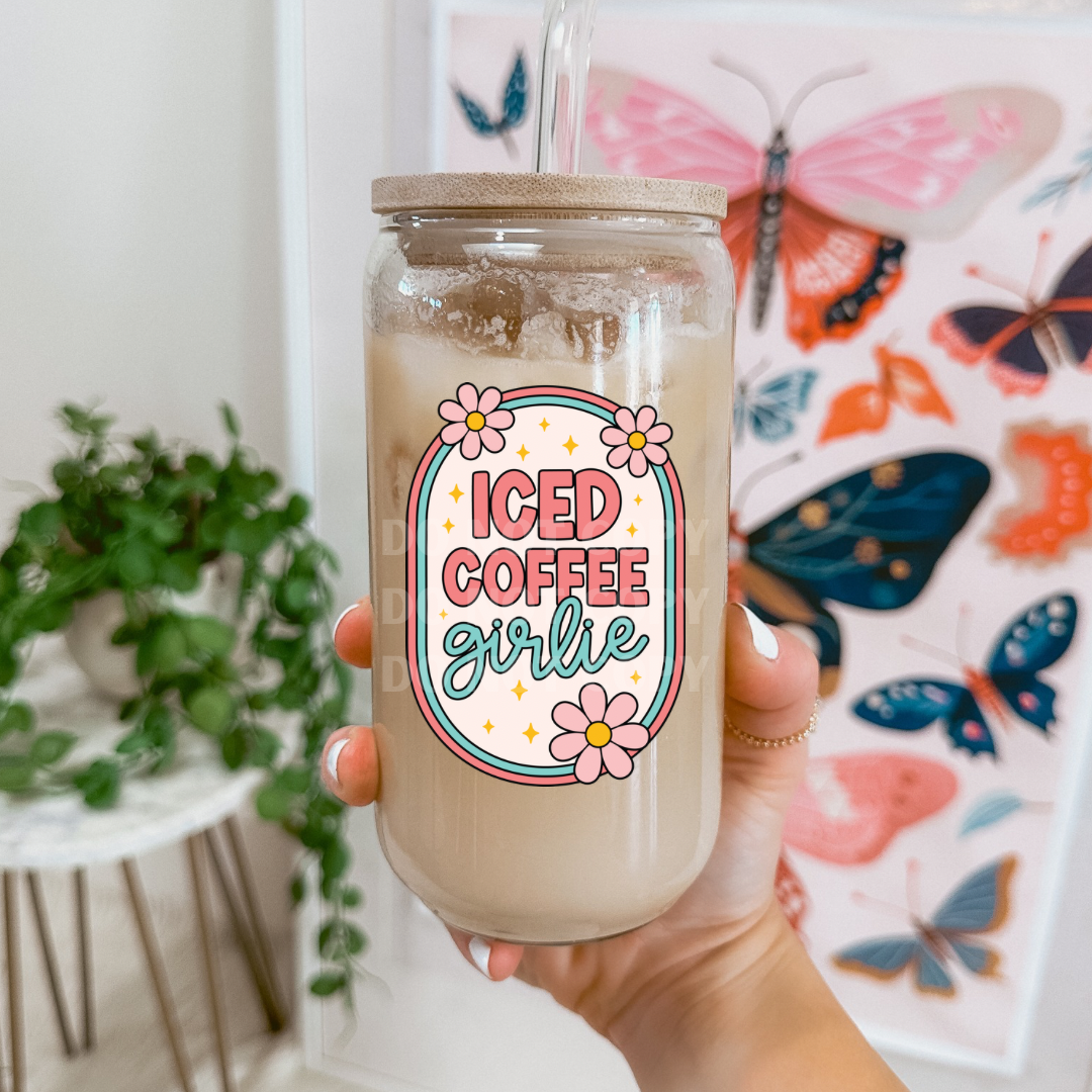 Iced Coffee Girlie UVDTF 4” Decal