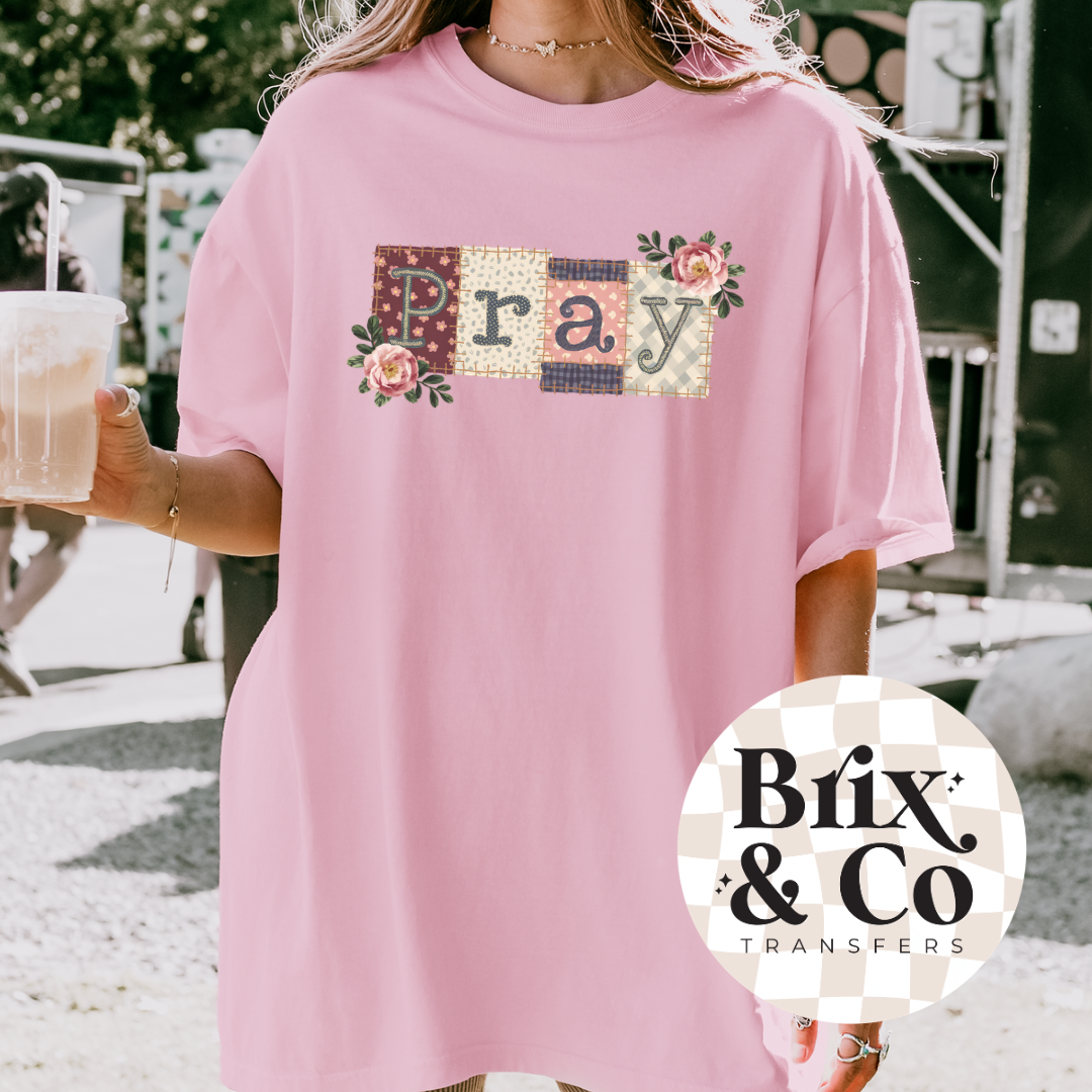 Patchwork Pray DTF HOT PEEL