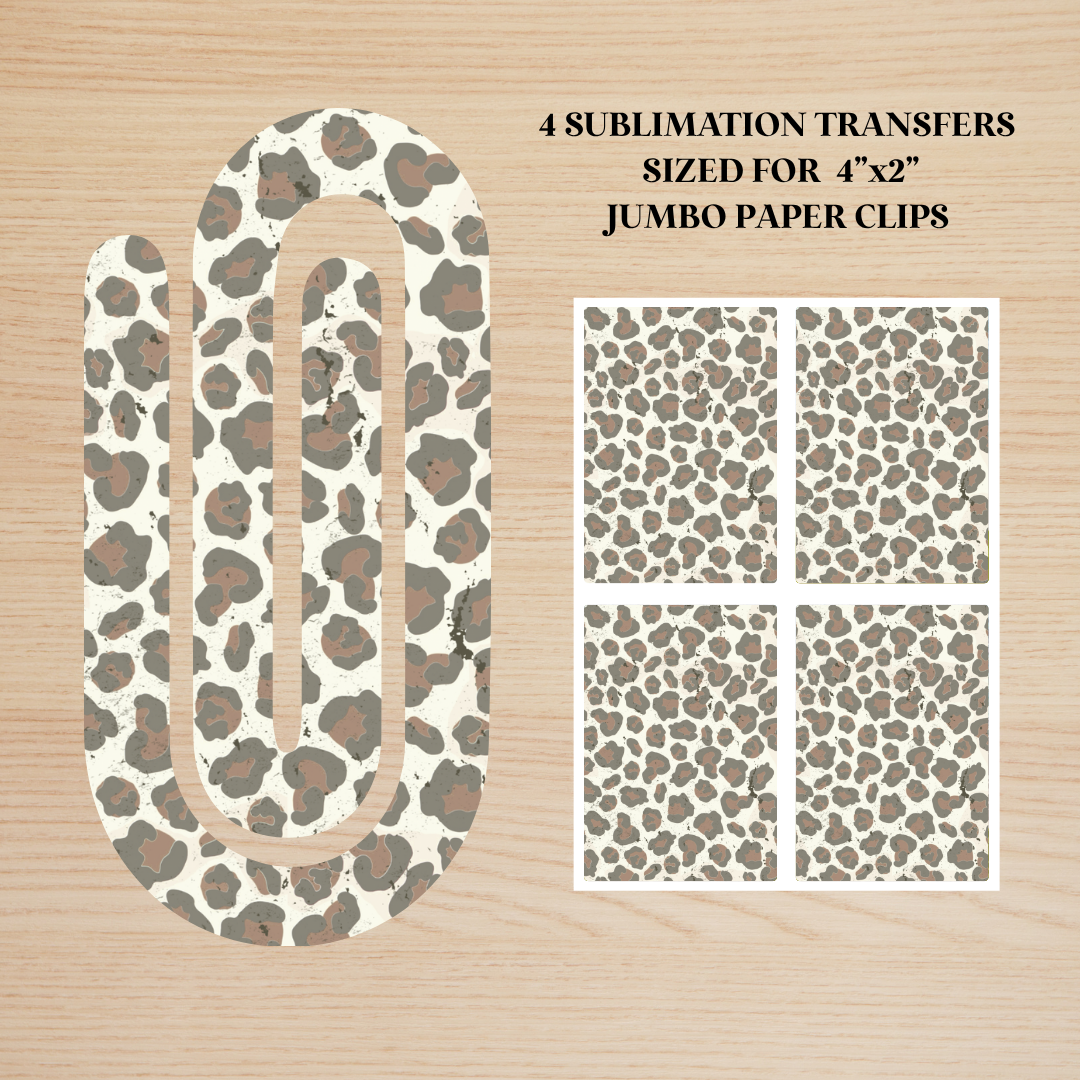 Camo Leopard Print Jumbo Paperclip Sublimation Transfer