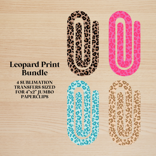 Leopard Print Bundle Jumbo Paperclip Sublimation Transfer