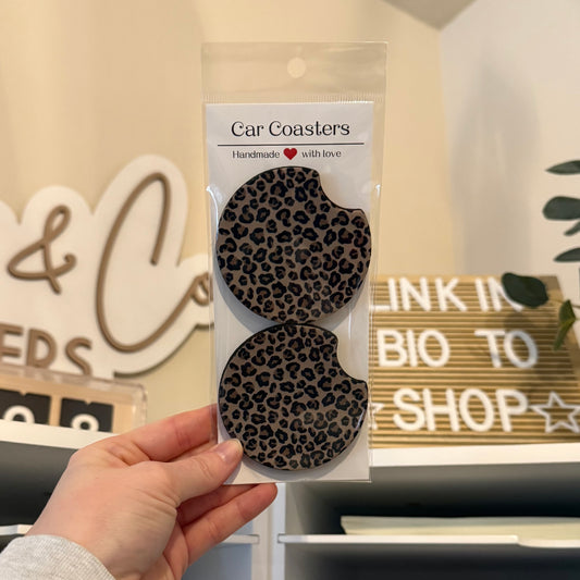 Leopard Print Car Coasters