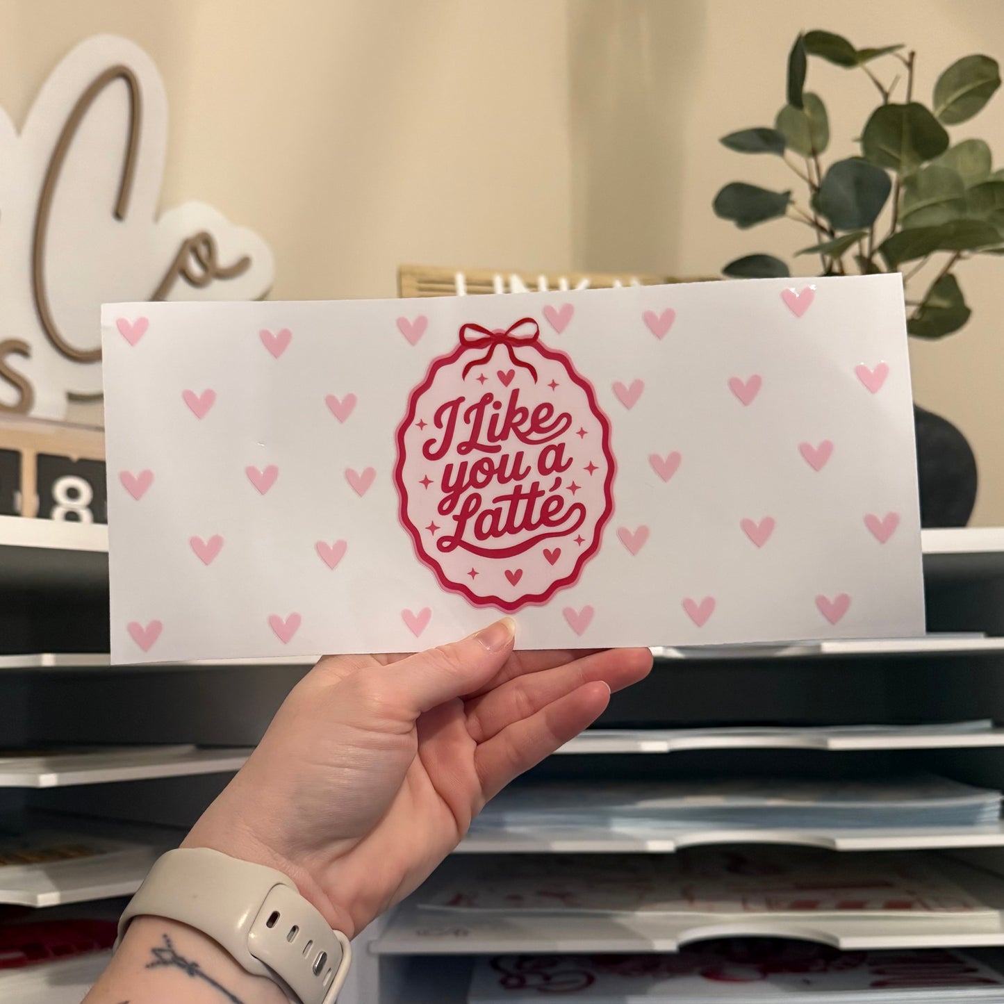 I Like You A Latte UVDTF 16oz Glass Can