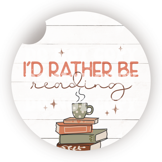 I’d Rather Be Reading Car Coaster Sublimation Transfer (Set of 2)