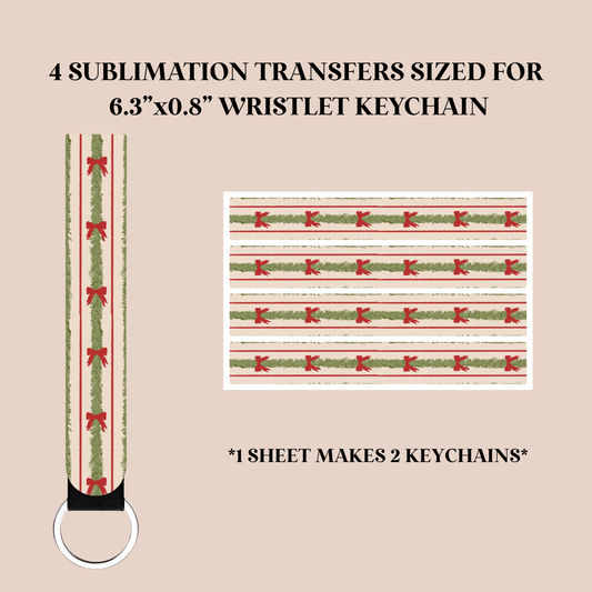 Tinsel & Bows Wristlet Keychain Sublimation Transfer