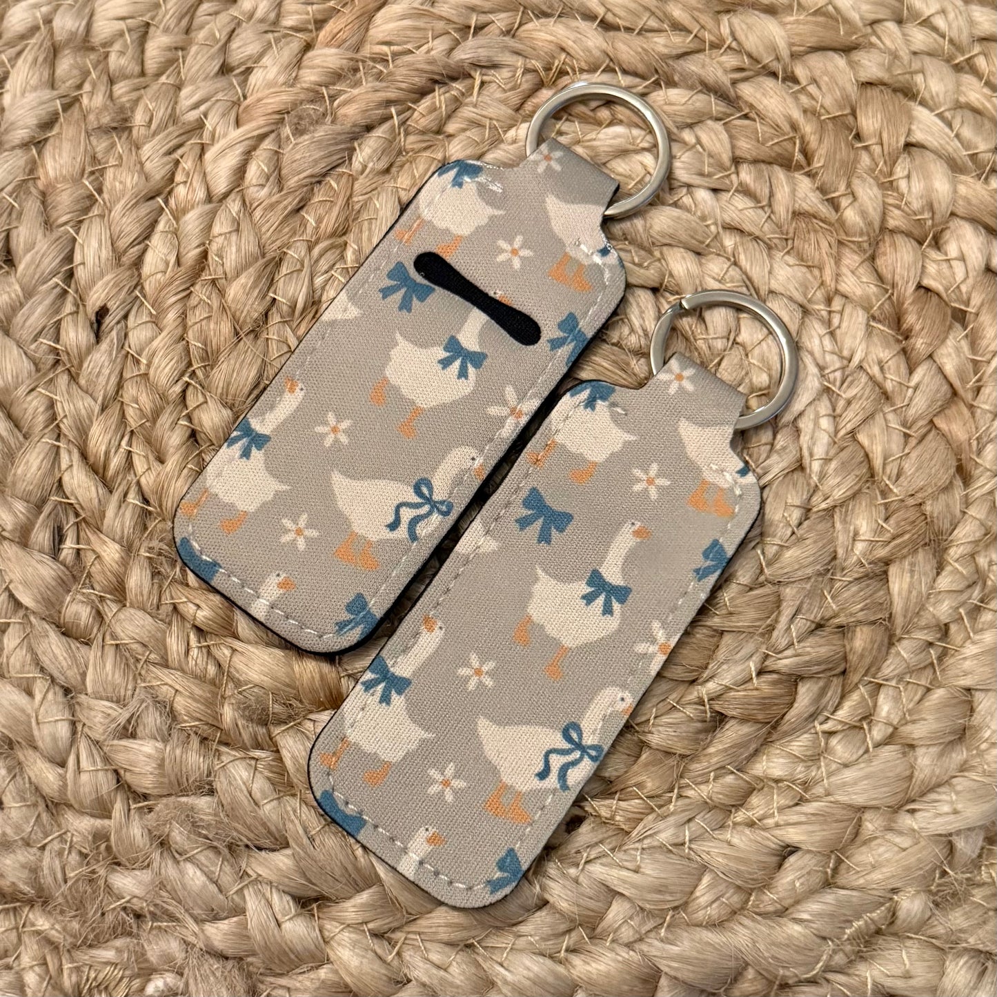 Coquette Geese Chapstick Holder Keychain