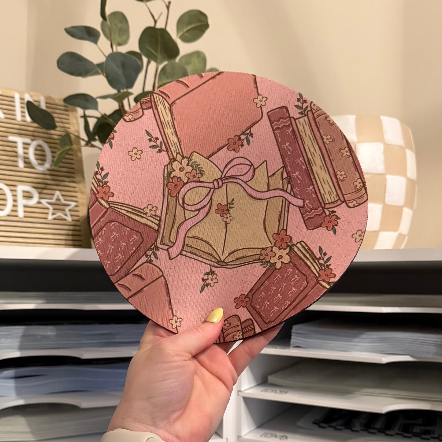 Coquette Books Circular Mousepad