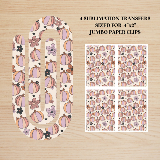 Retro Pumpkins Jumbo Paperclip Sublimation Transfer