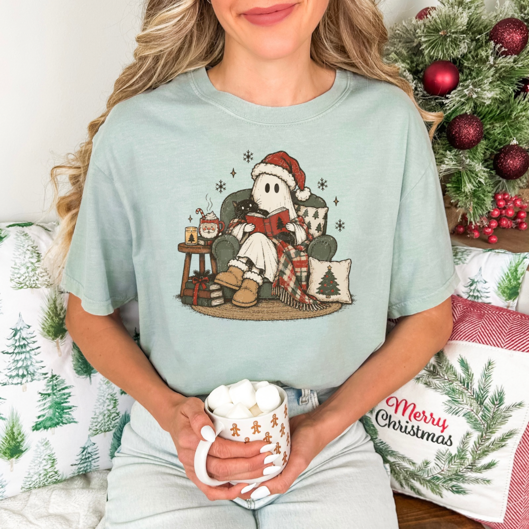 Bookish Christmas Ghost DTF HOT PEEL