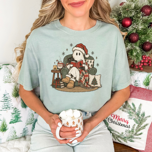Bookish Christmas Ghost DTF HOT PEEL