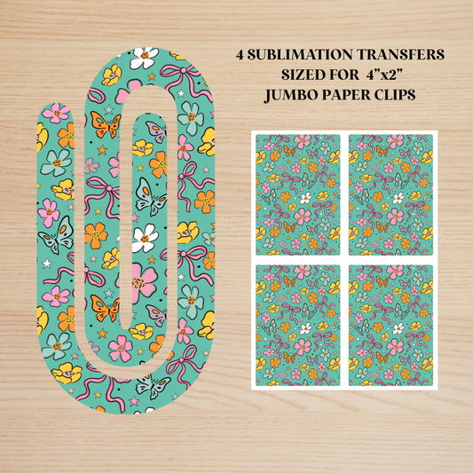 Coquette Butterflies Jumbo Paperclip Sublimation Transfer
