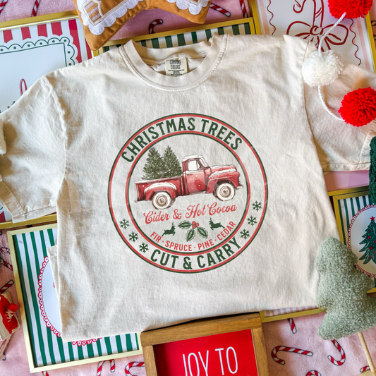 Christmas Trees Cut & Carry DTF HOT PEEL