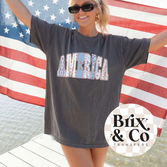 Faux Lace America DTF HOT PEEL