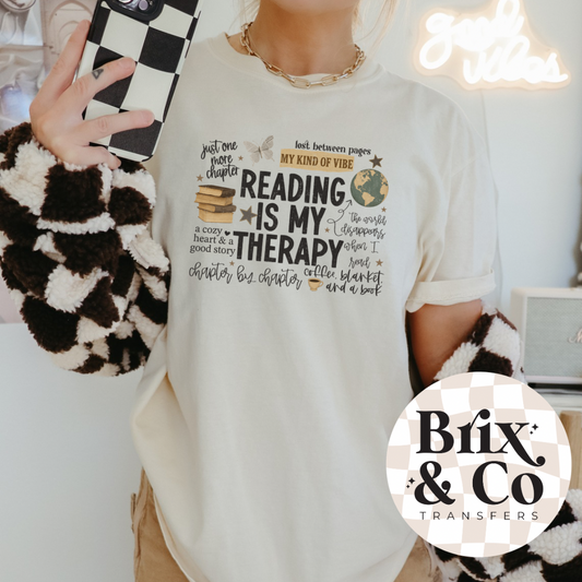 Reading Is My Therapy DTF HOT PEEL