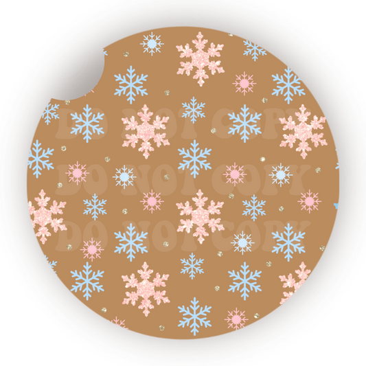 Snowflakes Car Coaster Sublimation Transfer (Set of 2)