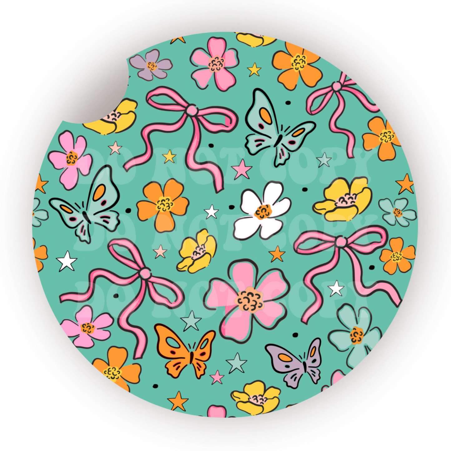 Coquette Doodles Car Coaster Sublimation Transfer (Set of 2)