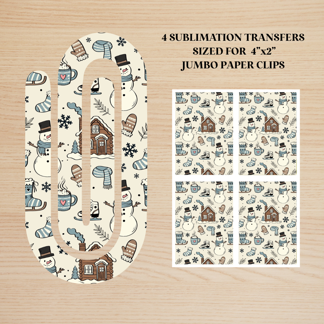 Winter Doodles Jumbo Paperclip Sublimation Transfer