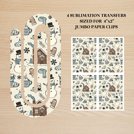 Winter Doodles Jumbo Paperclip Sublimation Transfer