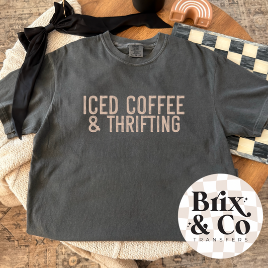 Iced Coffee & Thrifting Single Color (Light Tan)